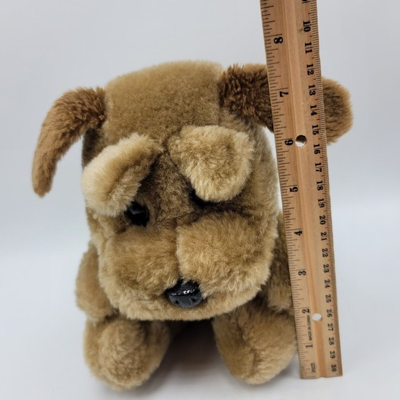 Vintage 1994 Plush Brown Tan Puppy Dog Raffoler Wrinkles Stuffed Animal Toy - Picture 8 of 8